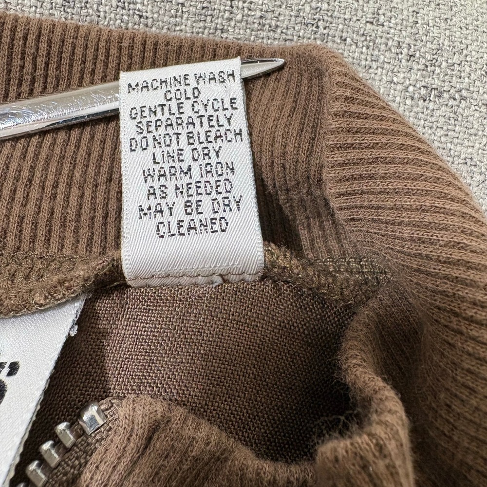 Chicos Design Jacket Women 1 Small Brown Linen Zip Up Bomber - Picture 5 of 5